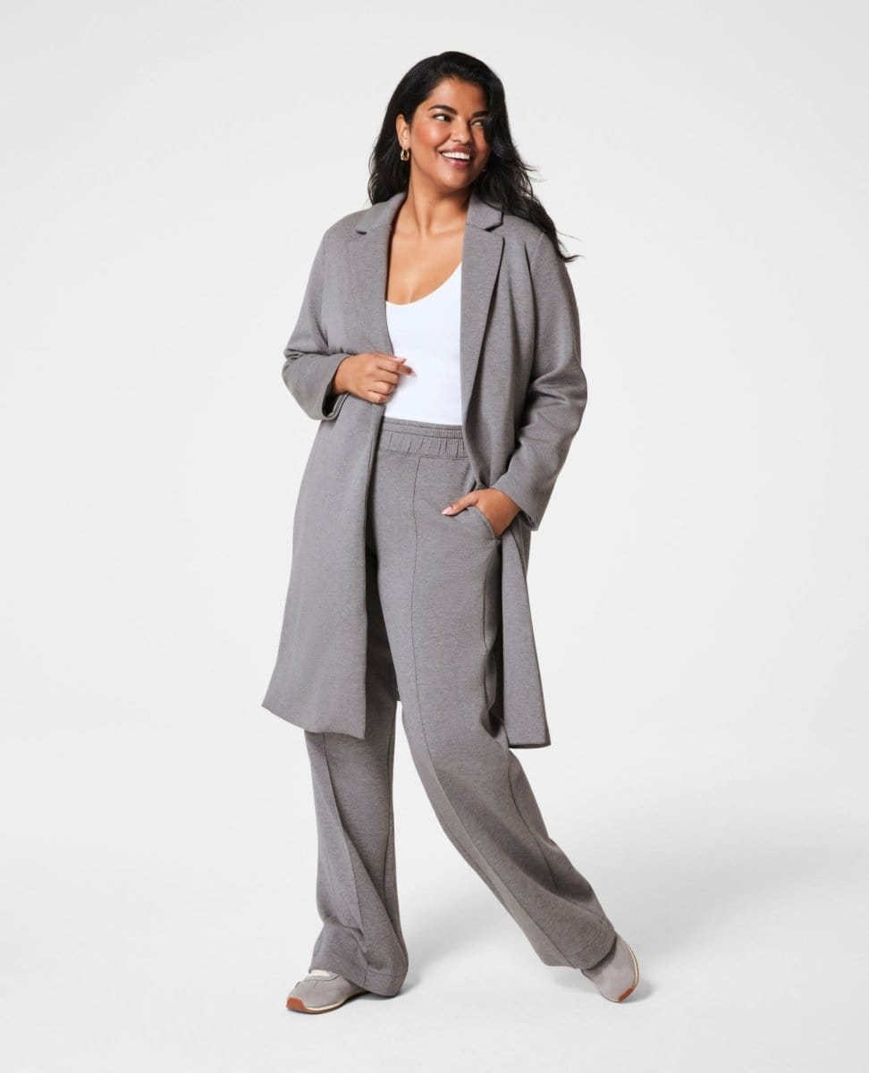 Spanx® Airessentials Long Jacket Heather Grey - PINK ARROWS