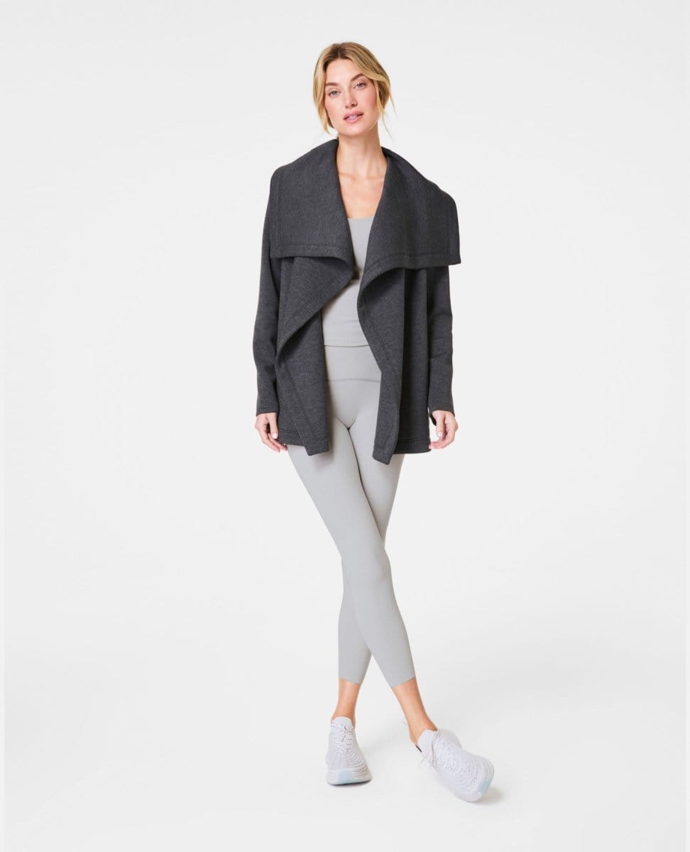 Spanx® Airessentials Open Wrap Cardigan Heather Grey - PINK ARROWS