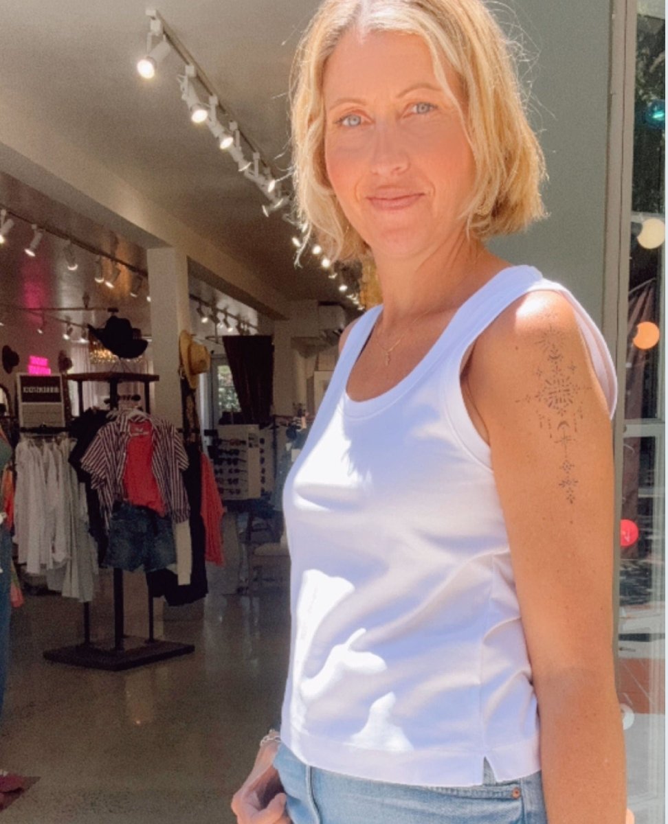 Spanx Muscle Tank White - PINK ARROWS