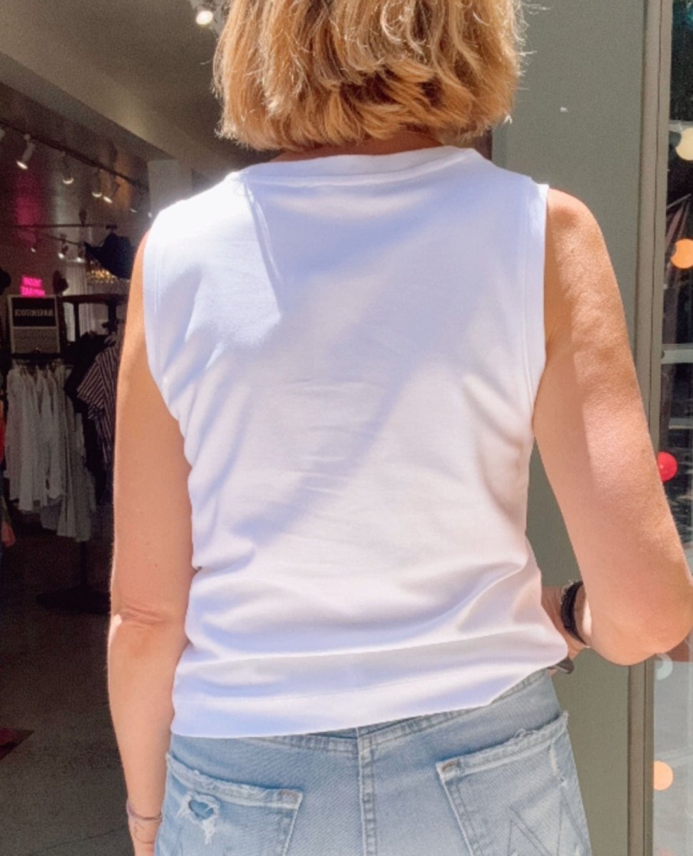 Spanx Muscle Tank White - PINK ARROWS