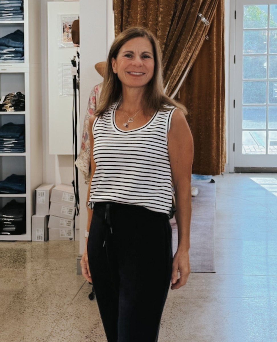 Spanx Stripe Tank Black - PINK ARROWS