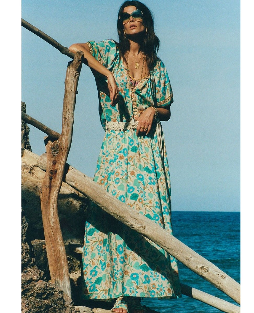 Spell Goldie Blouse Lagoon - PINK ARROWS