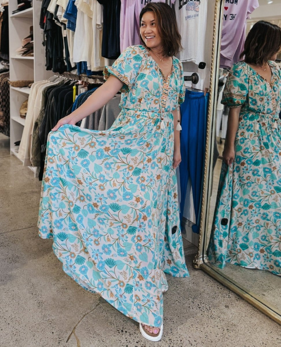 Spell Goldie Blouse Lagoon - PINK ARROWS