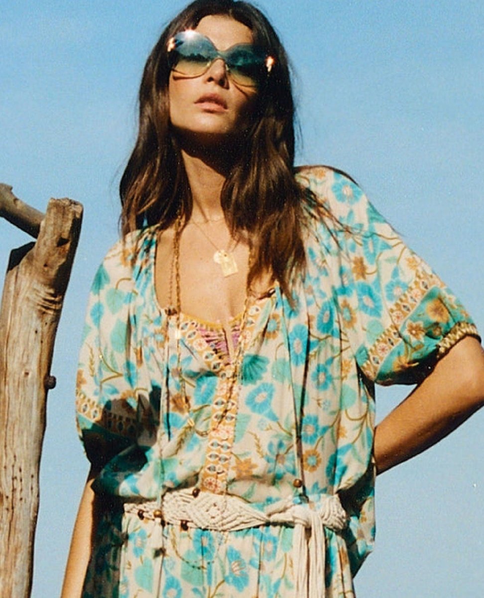 Spell Goldie Blouse Lagoon - PINK ARROWS