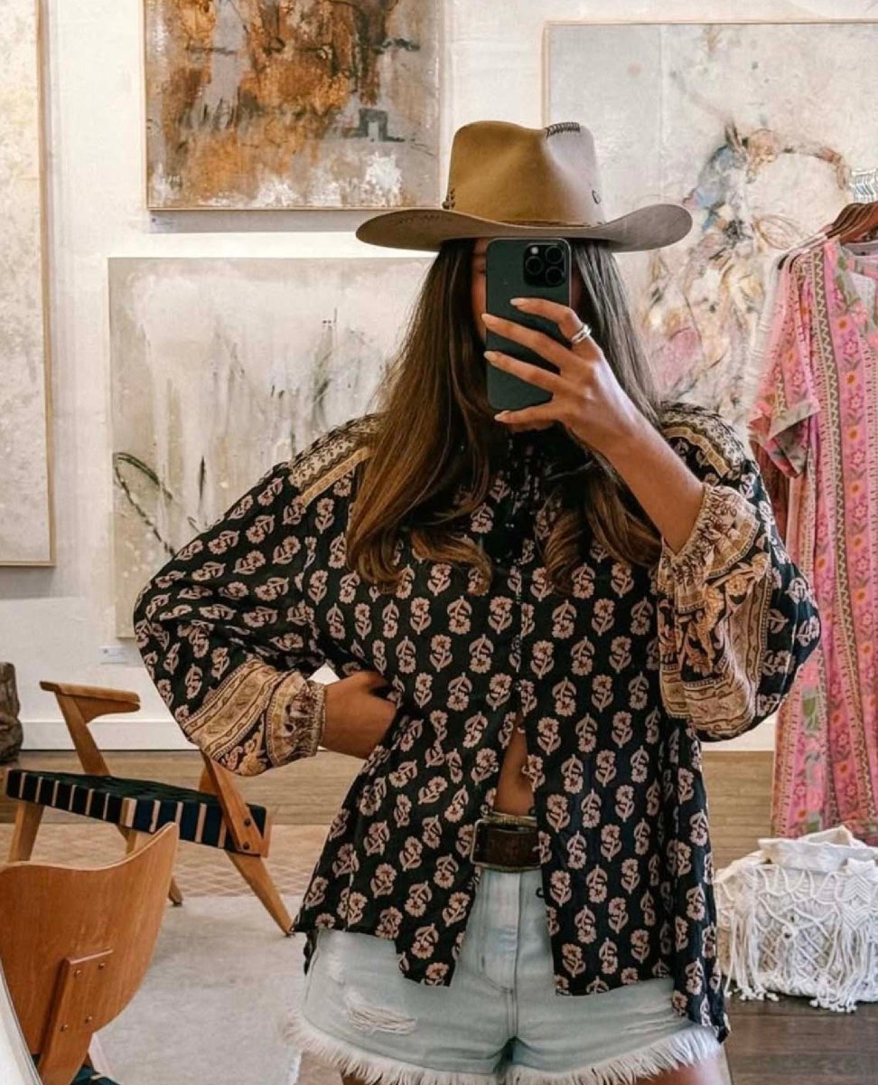 Spell Marmont Blouse Whiskey - PINK ARROWS