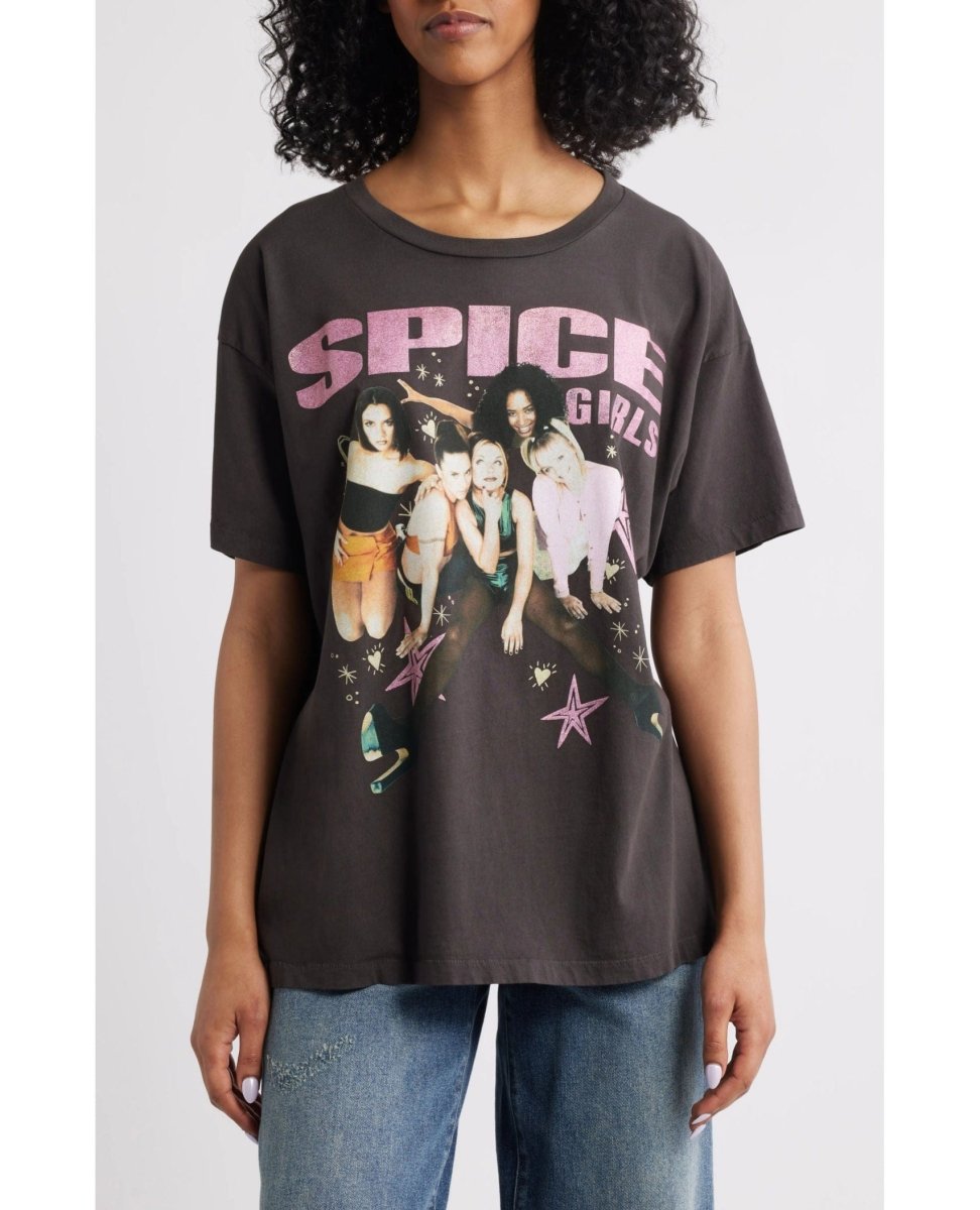 Spice Girls Doodle Cotton Graphic T-Shirt - PINK ARROWS