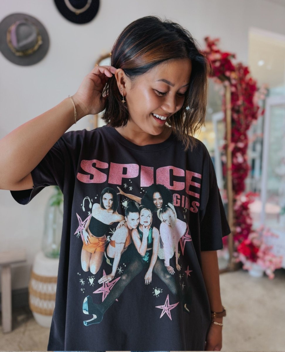 Spice Girls Doodle Cotton Graphic T-Shirt - PINK ARROWS