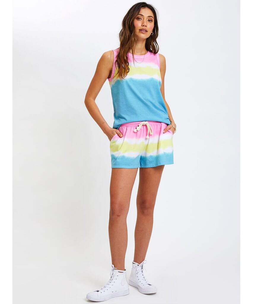 Spring Dip Dye Peak Tank - PINK ARROWS