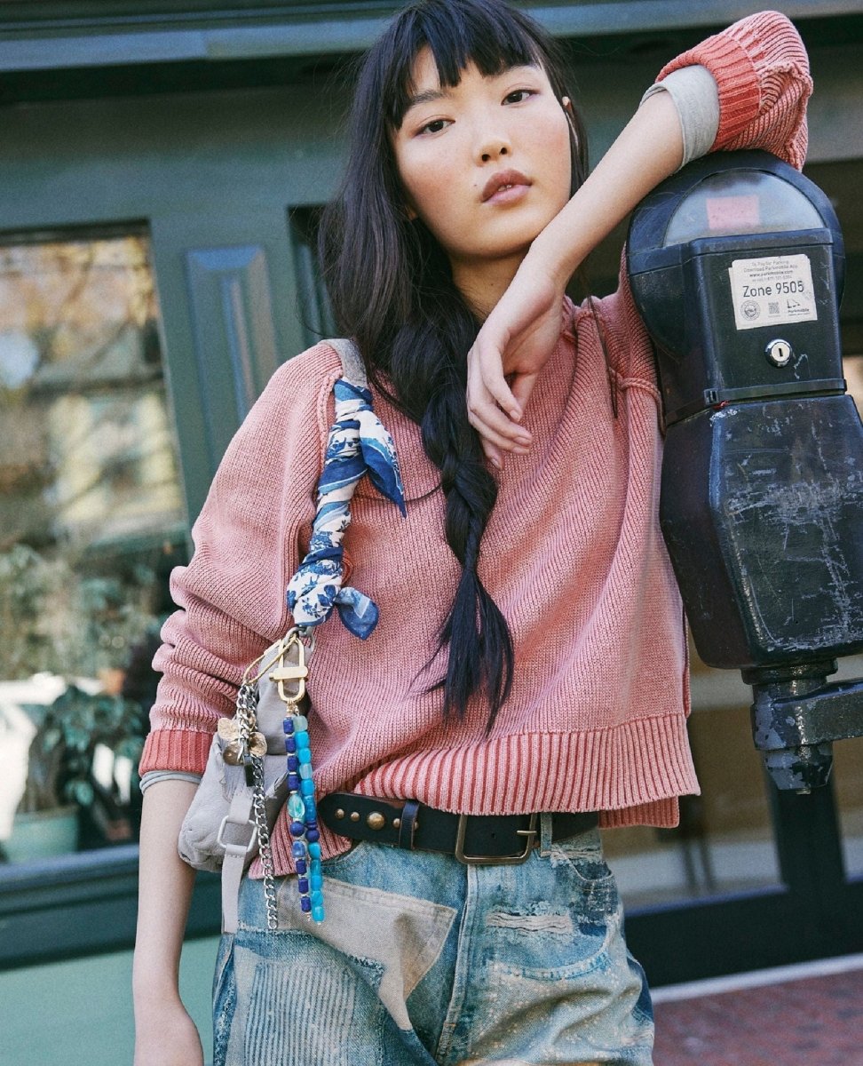 Spring Street Pullover Bijou Sweater - PINK ARROWS