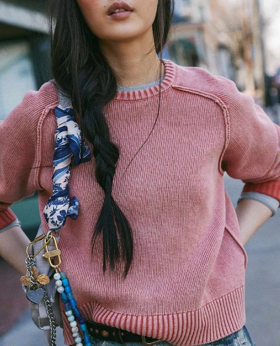 Spring Street Pullover Bijou Sweater - PINK ARROWS