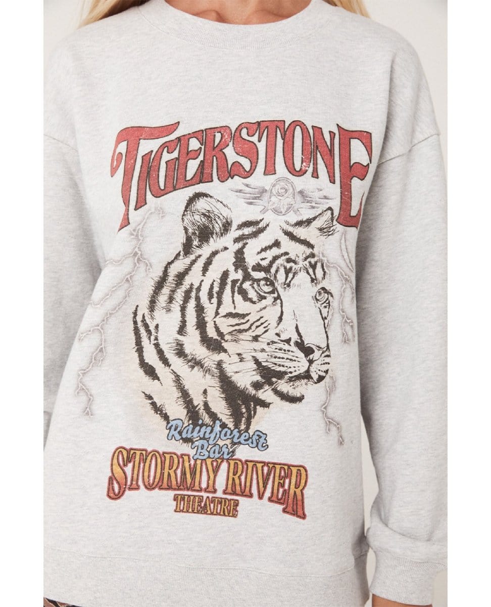 Stormy River Sweatshirt Grey Marle - PINK ARROWS