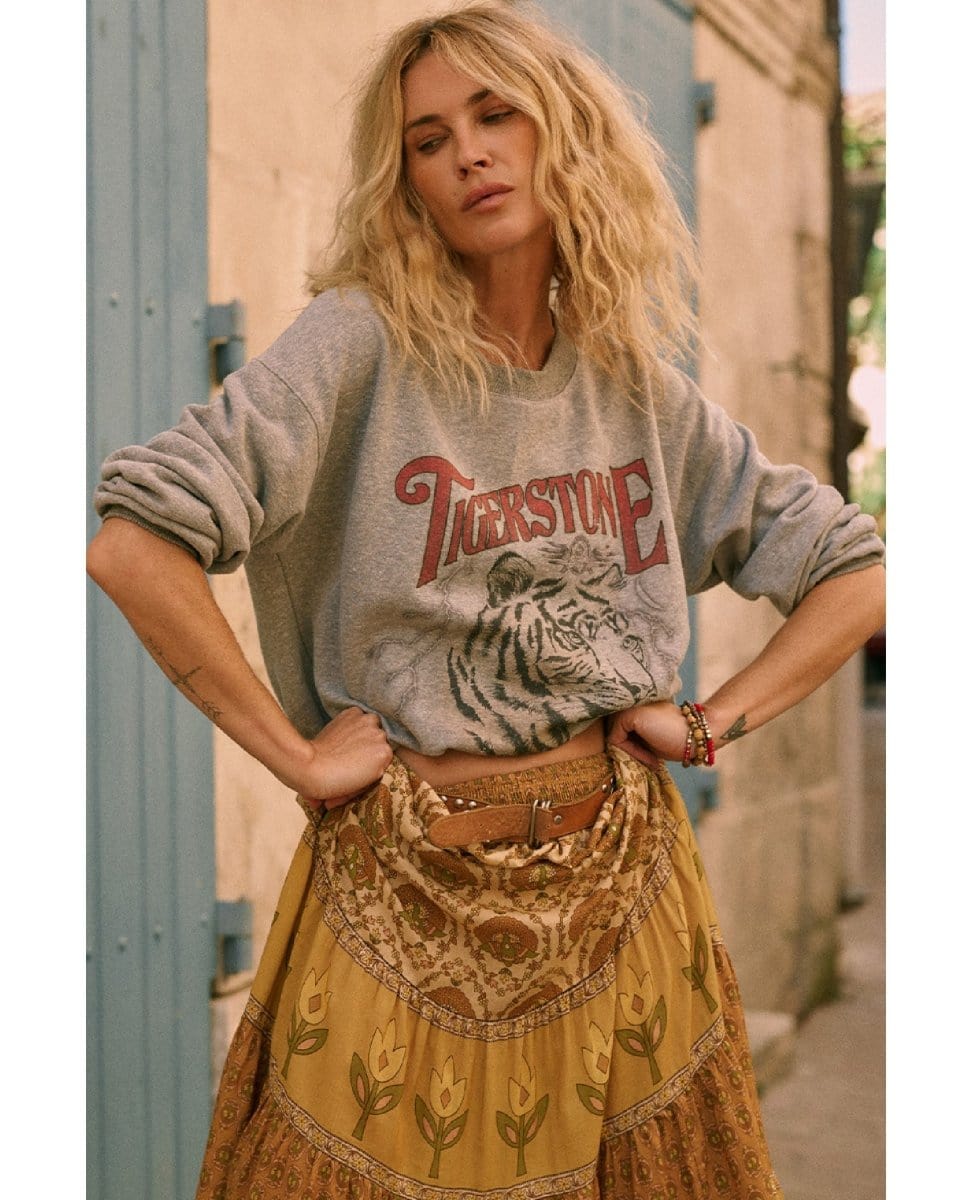 Stormy River Sweatshirt Grey Marle - PINK ARROWS