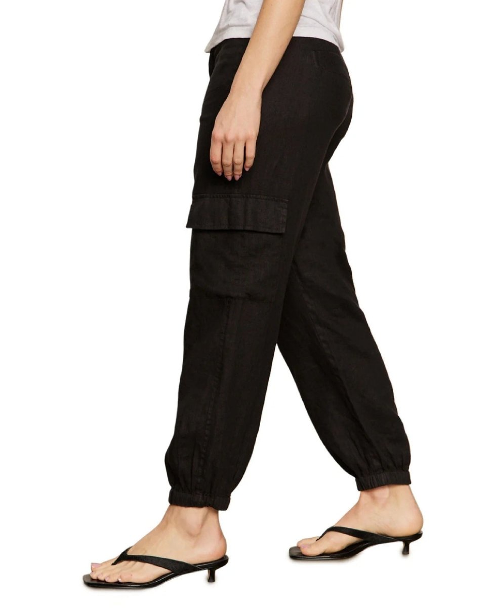 Take Over Linen Jogger Black - PINK ARROWS