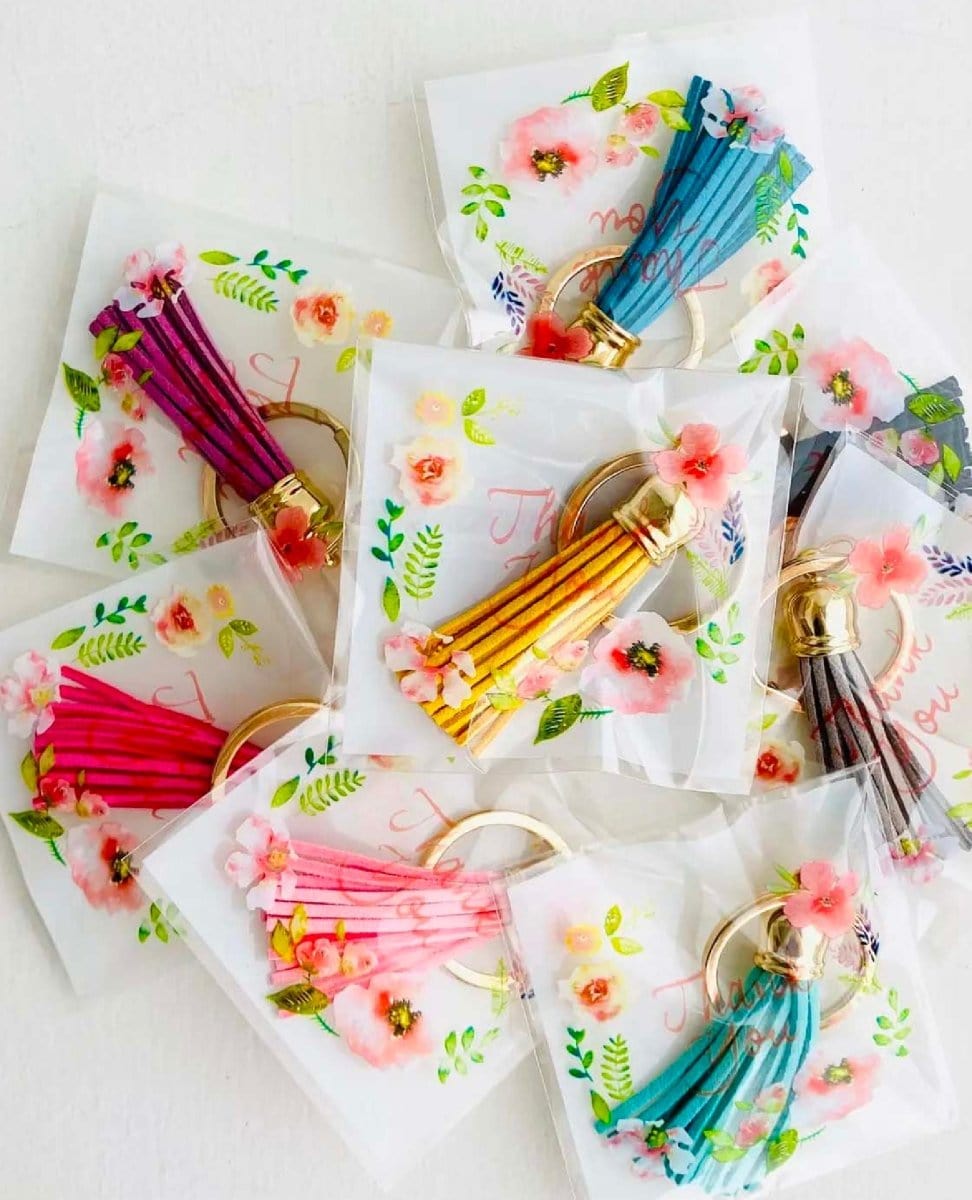 Thank You Gifts - Mini Tassel Keychain Assorted - PINK ARROWS
