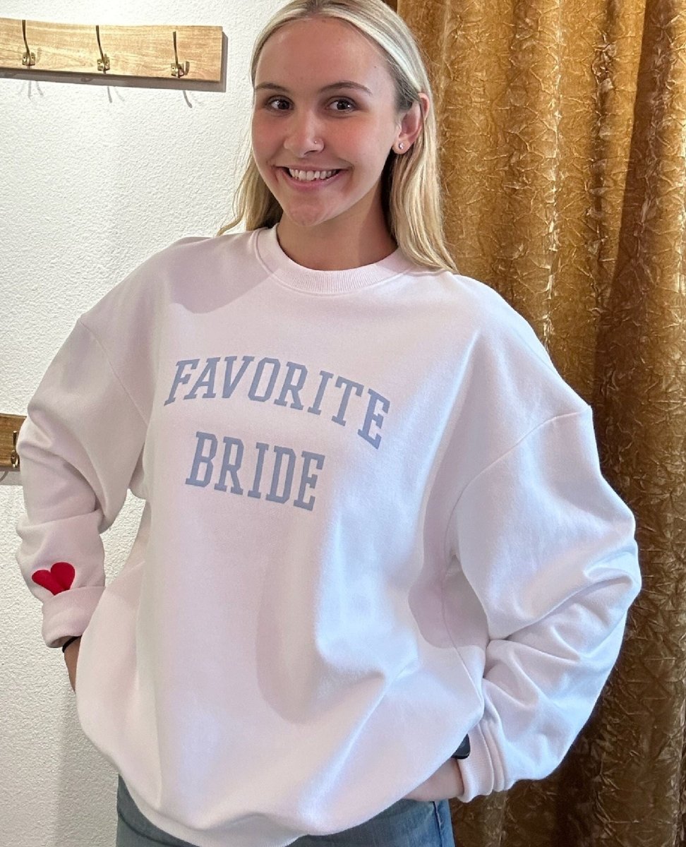 The Favorite Bride Sweatshirt White - PINK ARROWS