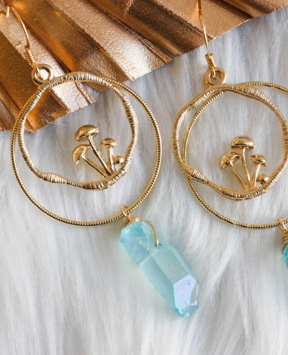 The Healing Earrings Gold - PINK ARROWS