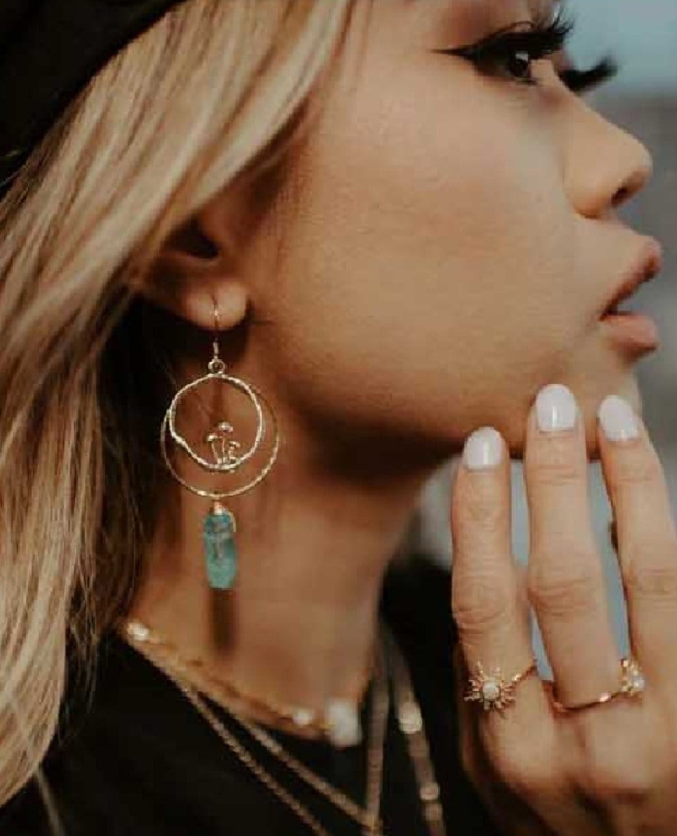 The Healing Earrings Gold - PINK ARROWS