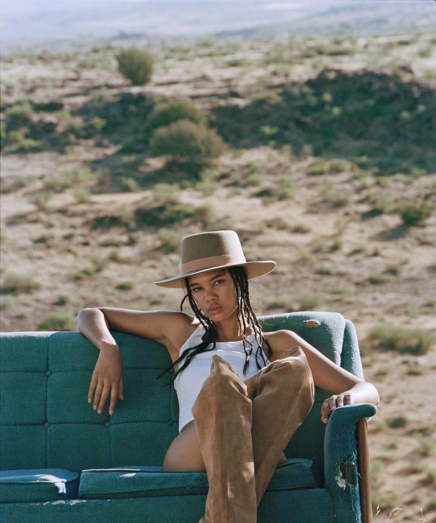 The Mirage Boater Coffee Brown - PINK ARROWS