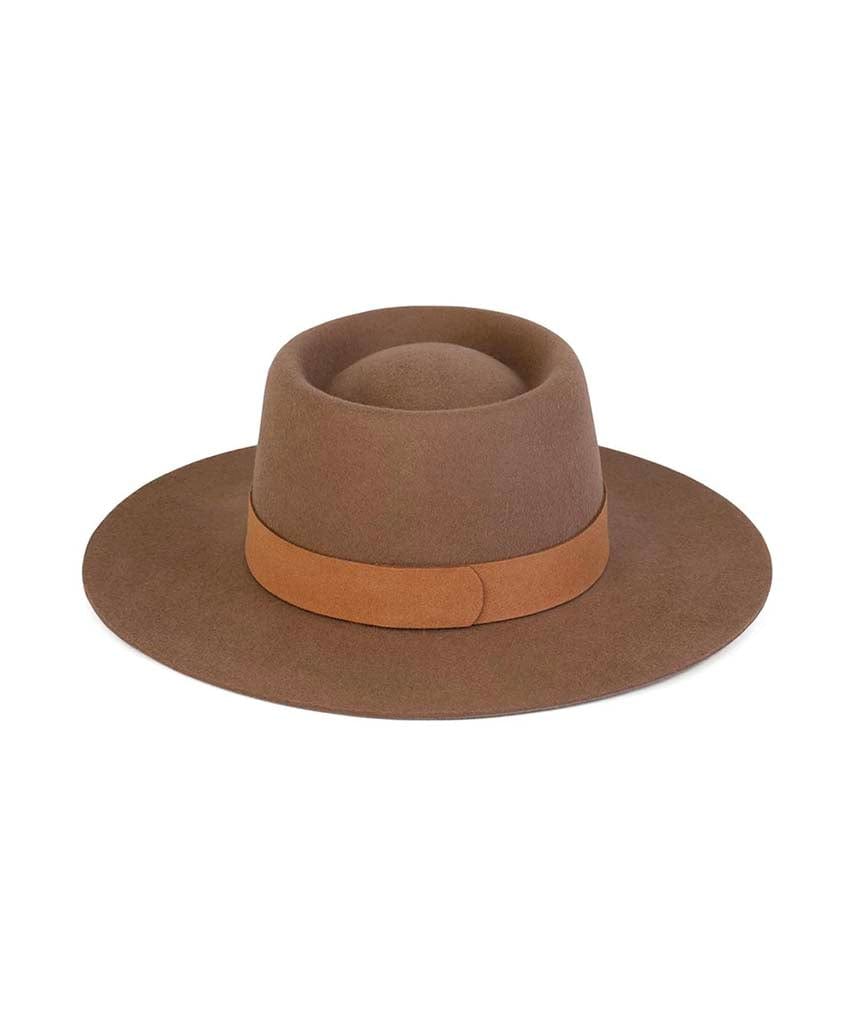 The Mirage Boater Coffee Brown - PINK ARROWS