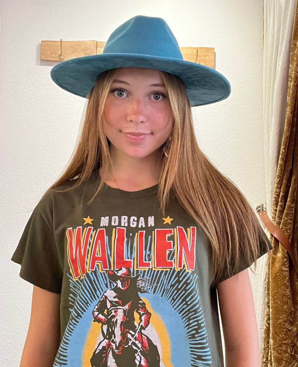 The Mojave Fedora Turquoise - PINK ARROWS