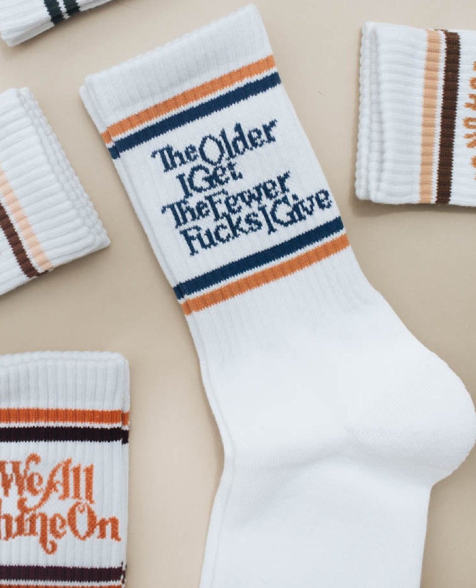 The Older I Get The Fewer Fucks I Give Socks - PINK ARROWS