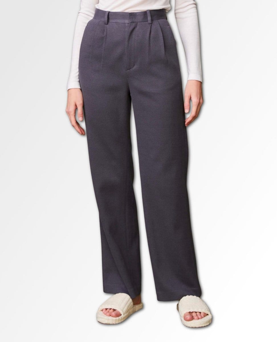 Thermal Pleated Pants Faded Black - PINK ARROWS