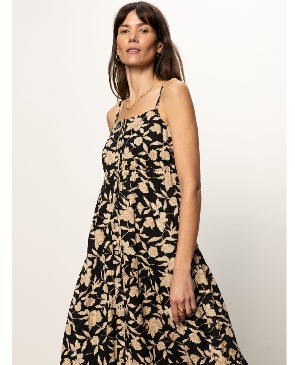 Tiered Picot Dress Bandana Print - PINK ARROWS