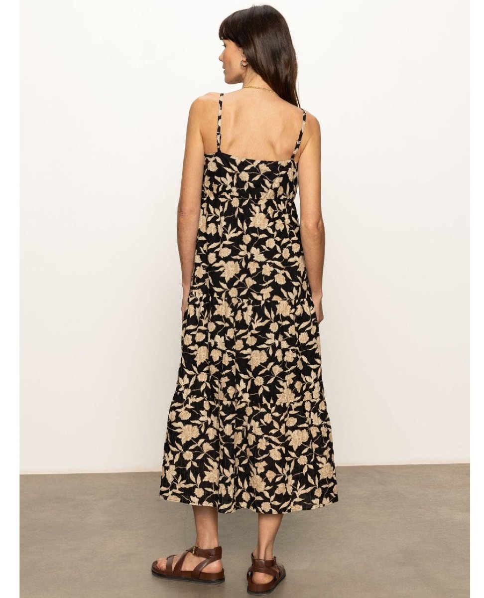 Tiered Picot Dress Bandana Print - PINK ARROWS