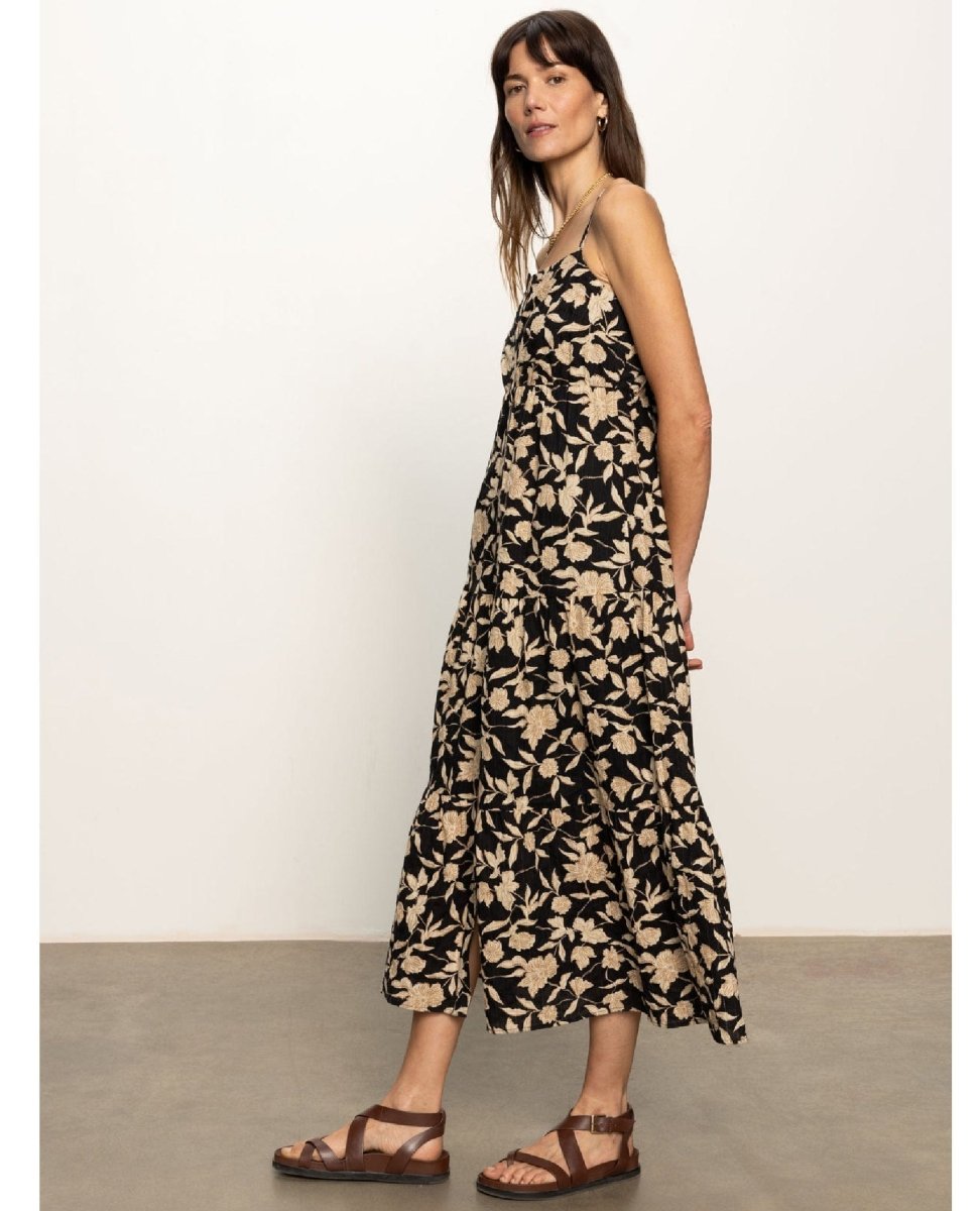 Tiered Picot Dress Bandana Print - PINK ARROWS