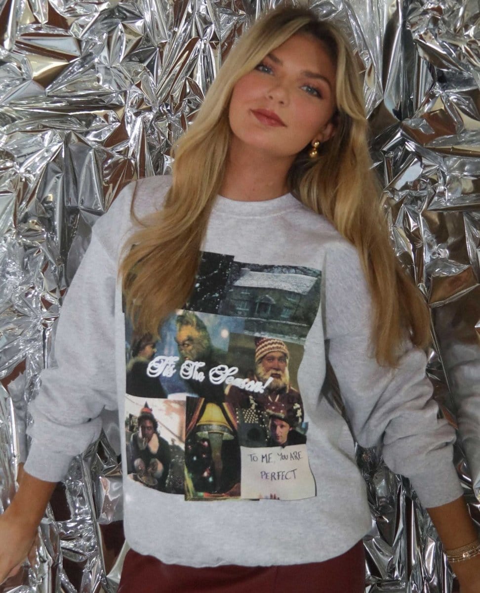 Tis the Damn Season Movie Sweatshirt - PINK ARROWS