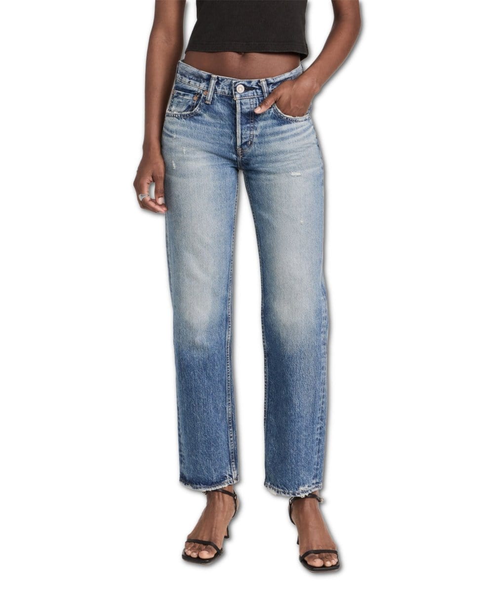 Trigg Straight Low Jean - PINK ARROWS