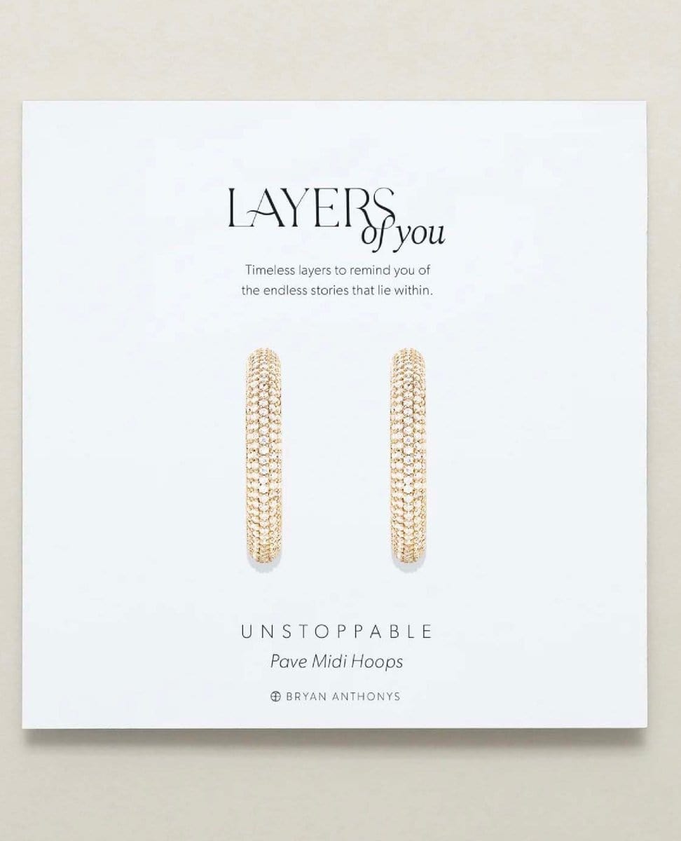 Unstoppable Pave Midi Hoops - PINK ARROWS