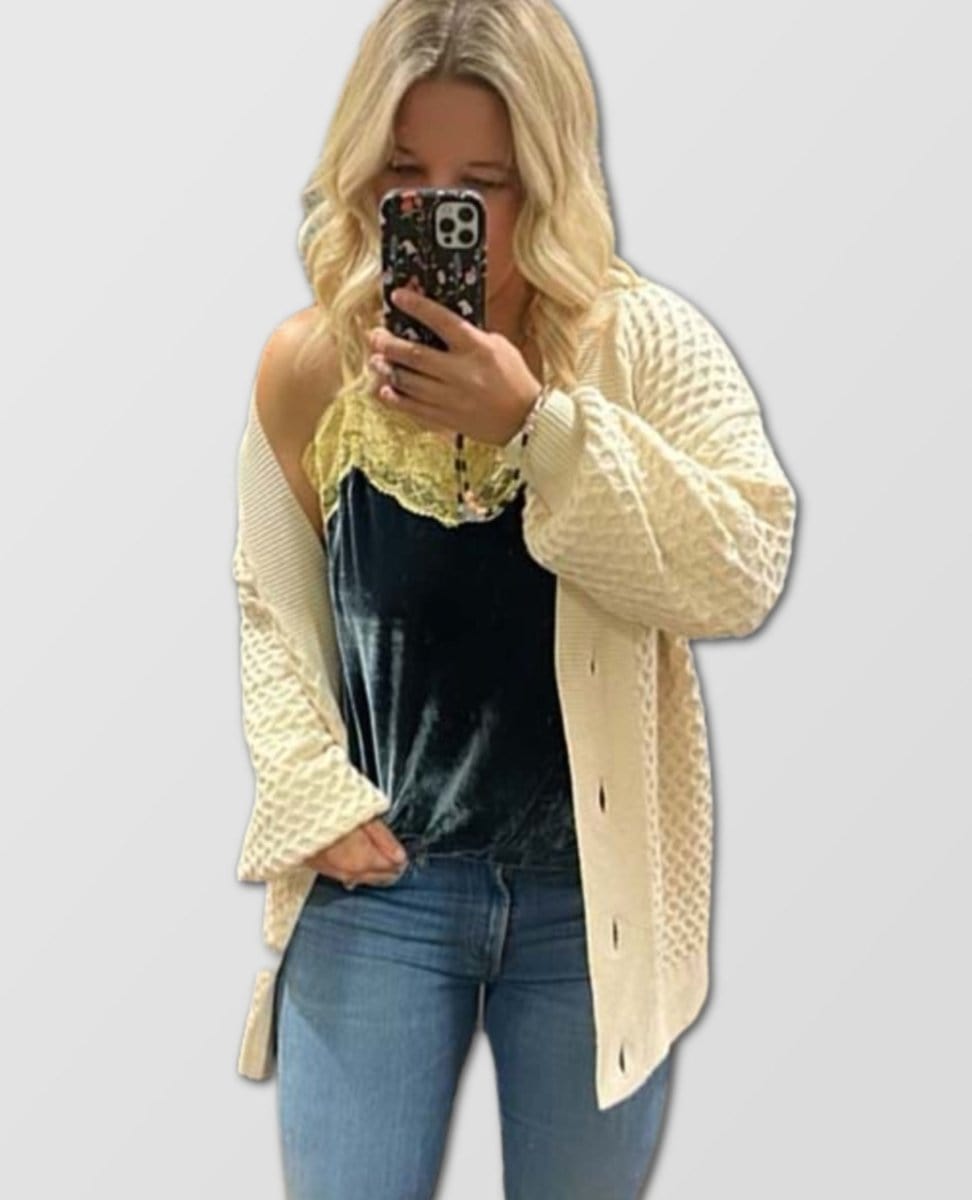 Velvet Dreams Lace Cami Washed Charcoal - PINK ARROWS