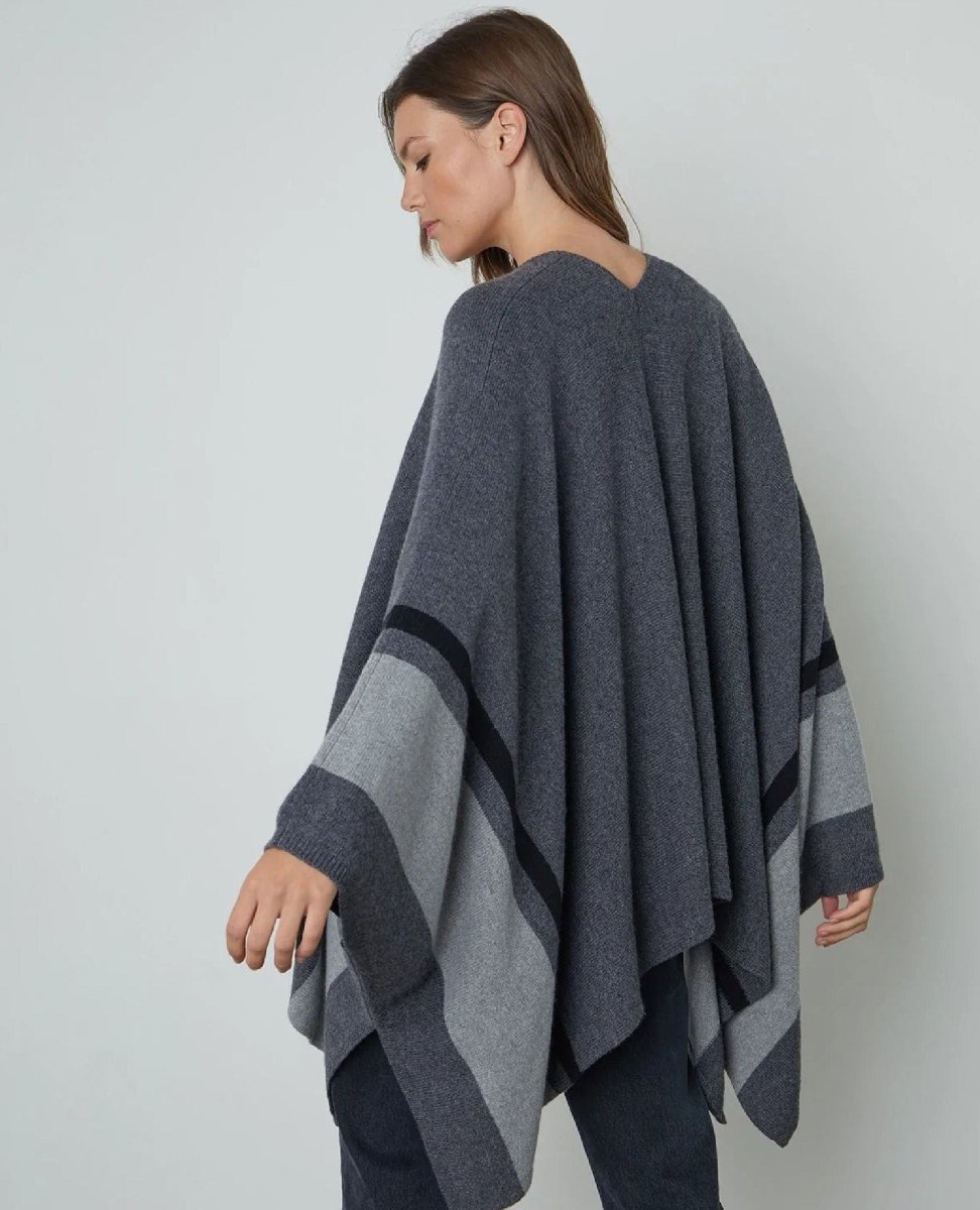 Velvet Harper Open Front Poncho Grey - PINK ARROWS