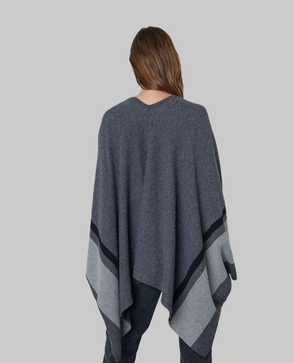 Velvet Harper Open Front Poncho Grey - PINK ARROWS