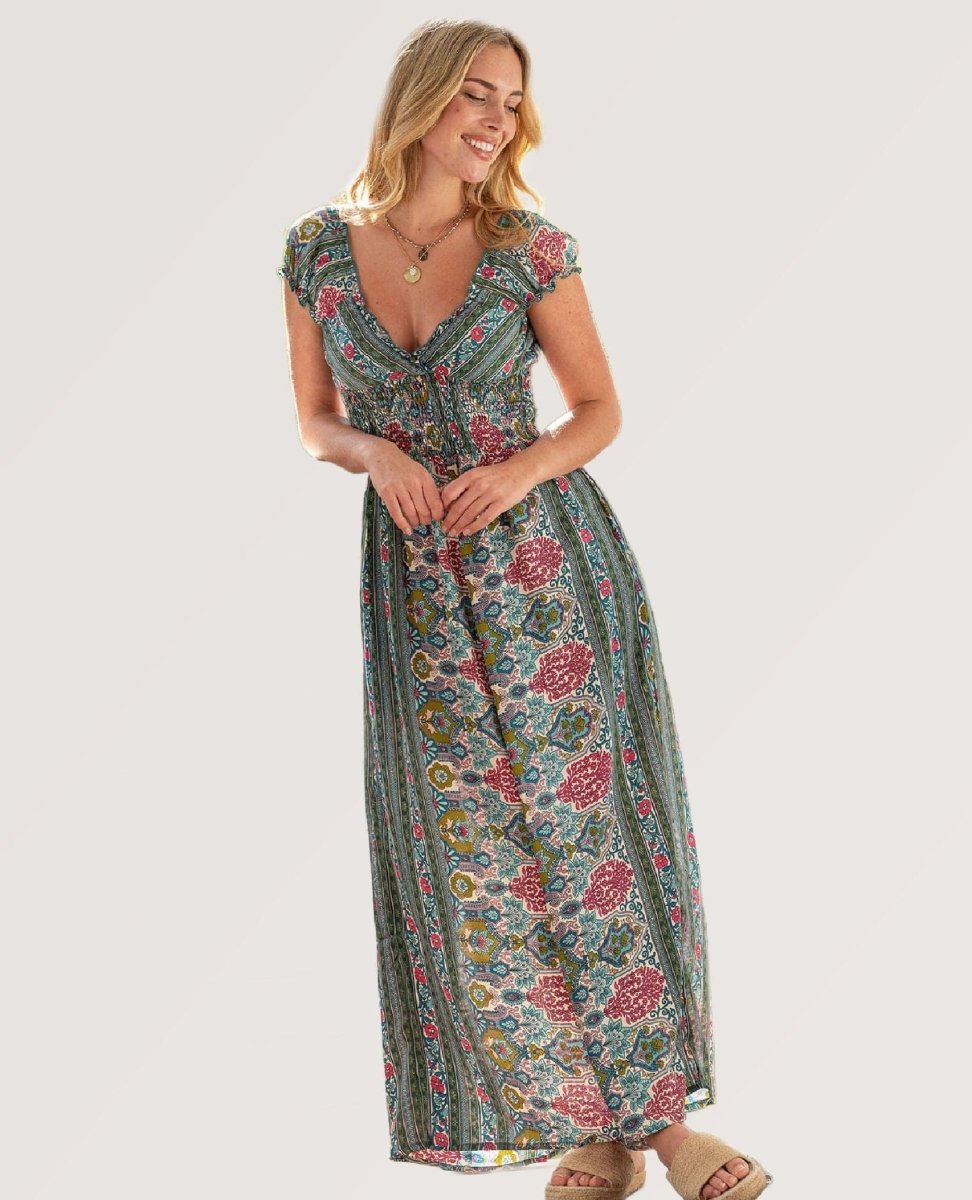 Vivienne Jumpsuit Teal Combo - PINK ARROWS