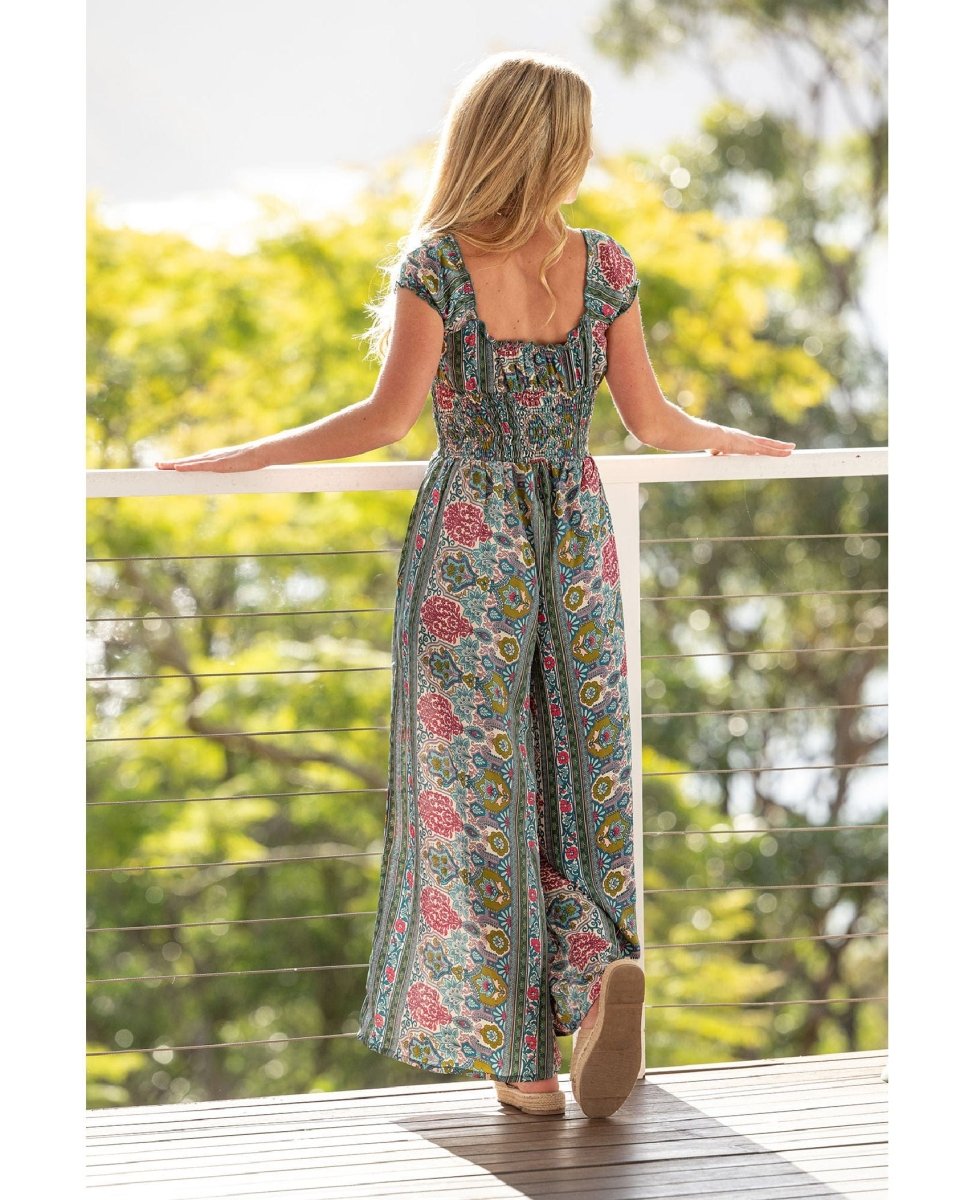 Vivienne Jumpsuit Teal Combo - PINK ARROWS