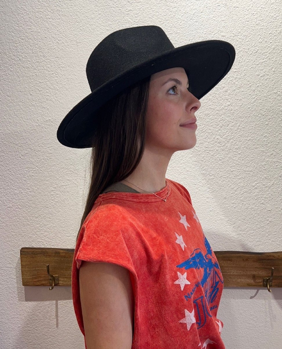 Wide Brim Rancher Hat – Black - PINK ARROWS