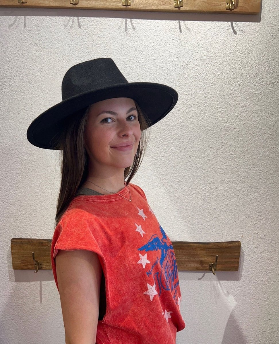 Wide Brim Rancher Hat – Black - PINK ARROWS
