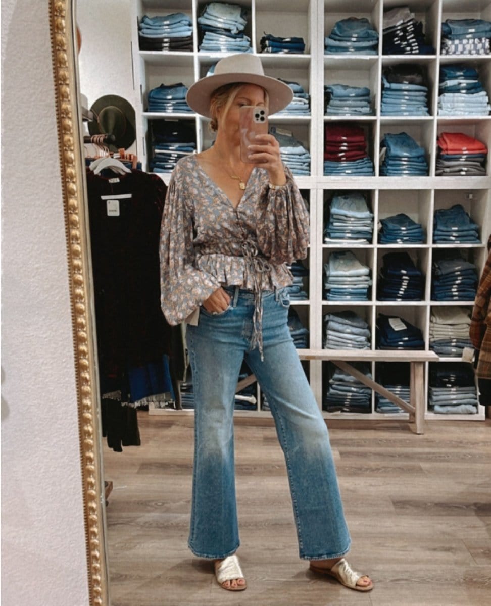 Wildflower Tarot Top Stonewash - PINK ARROWS