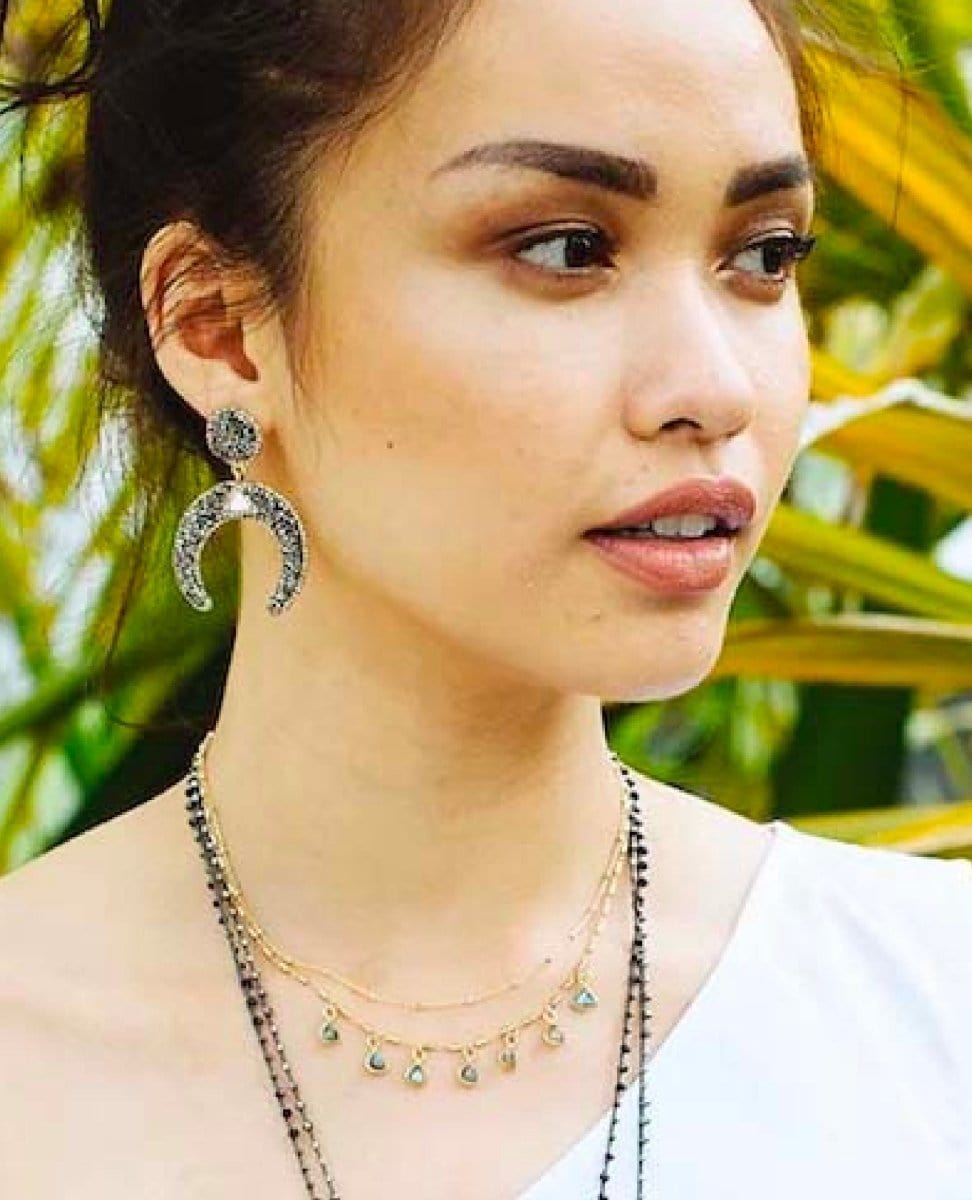 Ysabel Layered Necklace Labradorite - PINK ARROWS