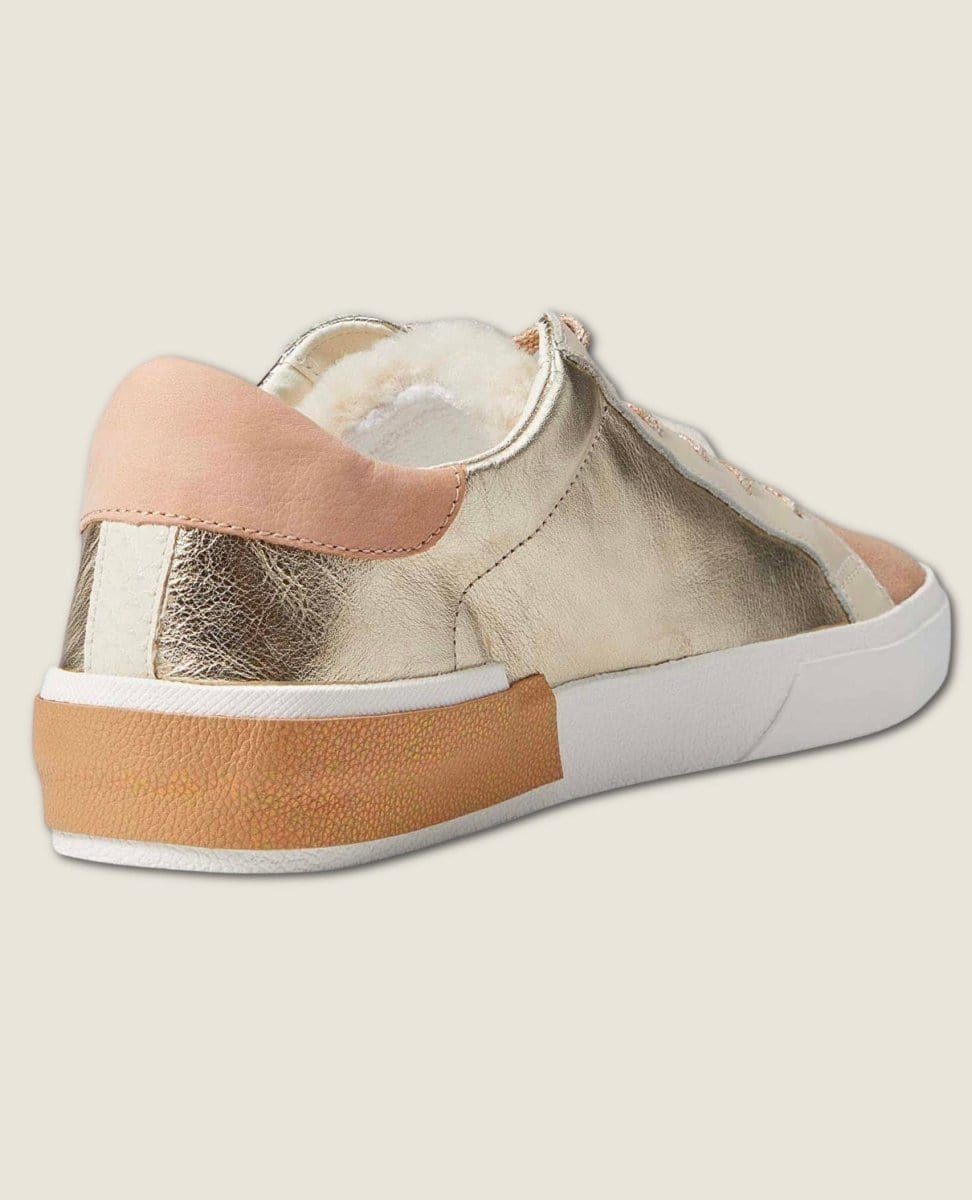 Zina Plush Sneakers Gold Leather - PINK ARROWS