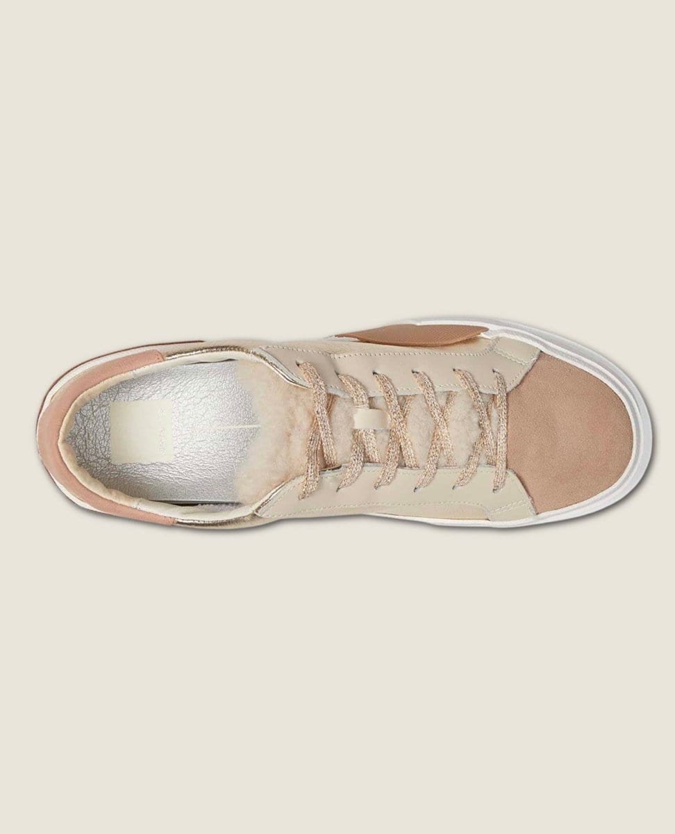 Zina Plush Sneakers Gold Leather - PINK ARROWS