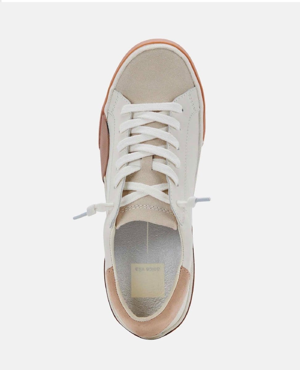 Zina Sneakers White Tan Leather - PINK ARROWS