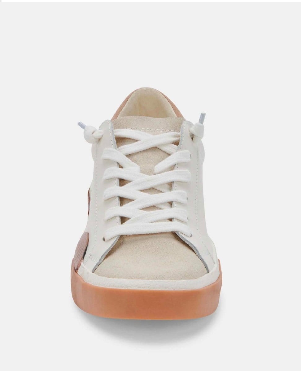 Zina Sneakers White Tan Leather - PINK ARROWS