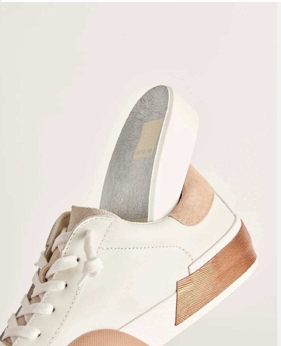Zina Sneakers White Tan Leather - PINK ARROWS