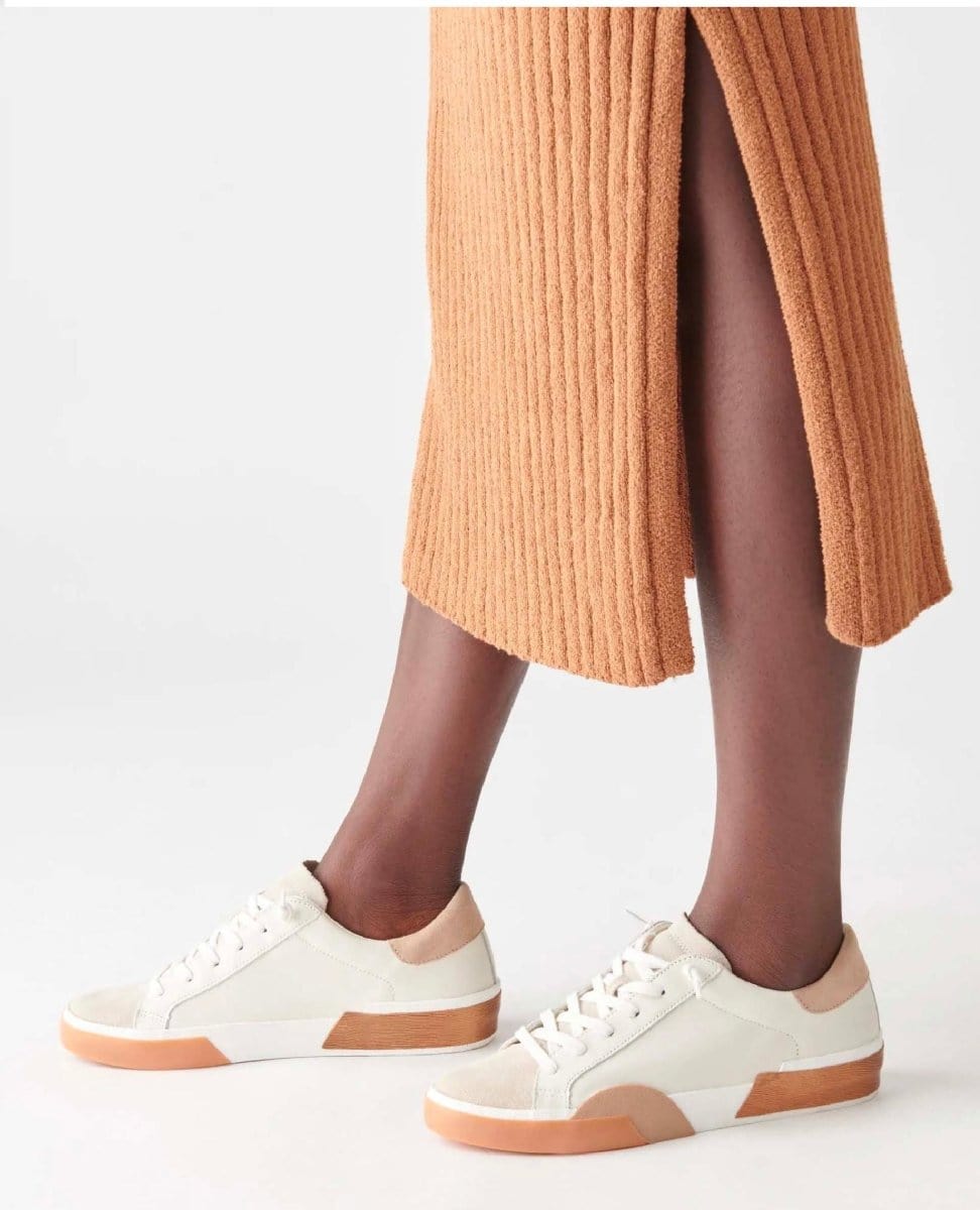 Zina Sneakers White Tan Leather - PINK ARROWS
