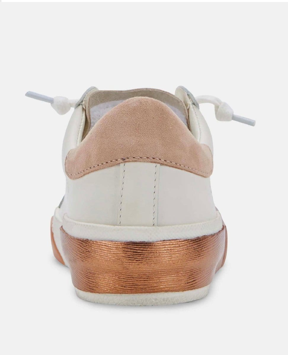 Zina Sneakers White Tan Leather - PINK ARROWS