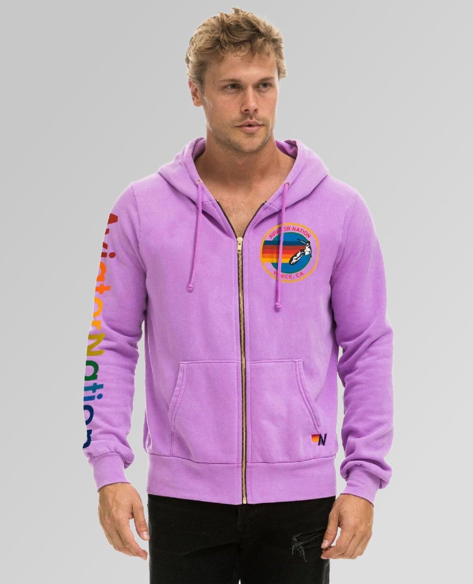 Zip Hoodie Venice Neon Purple - PINK ARROWS