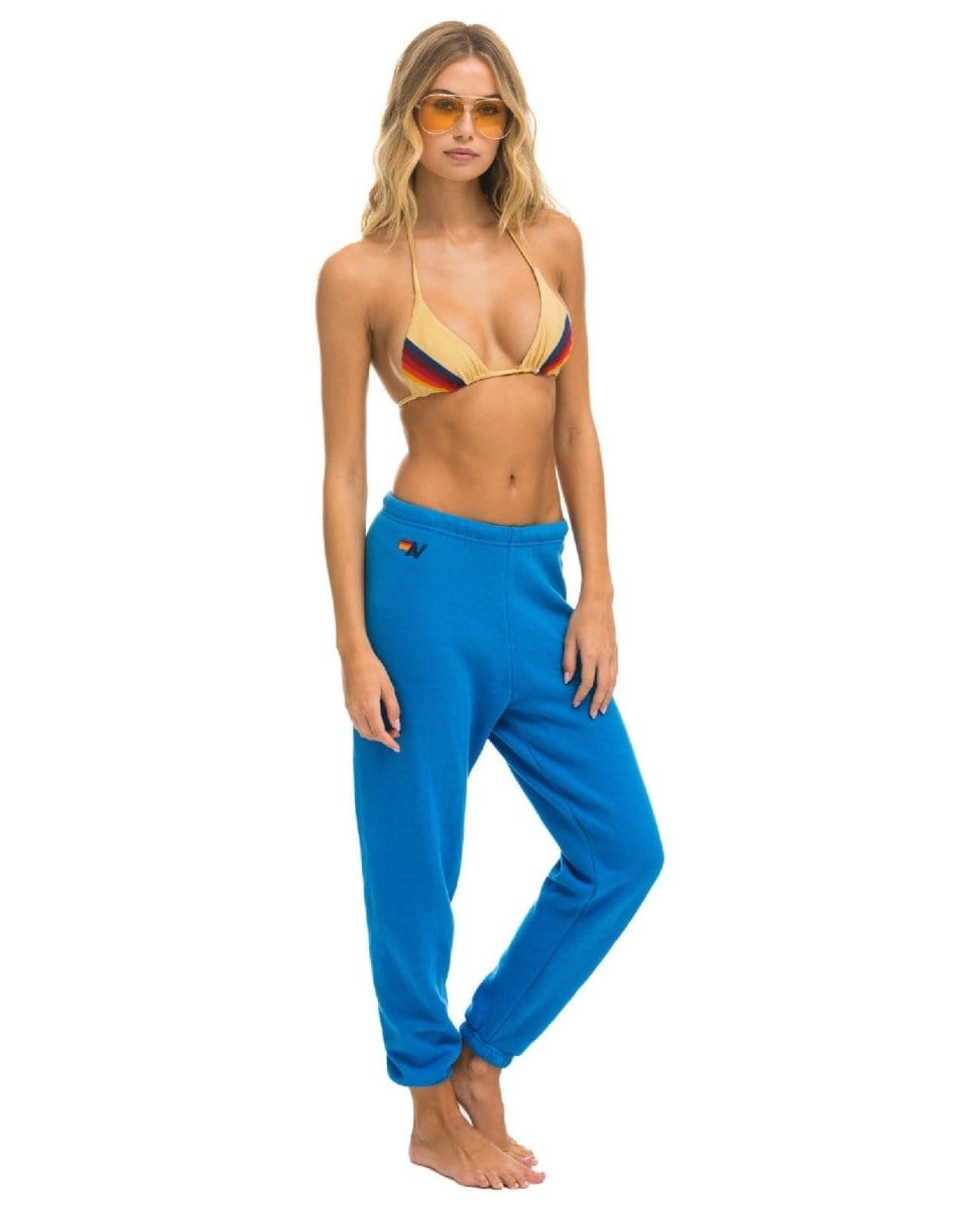 5 Stripe Ocean Blue Women's Sweatpant - PINK ARROWS